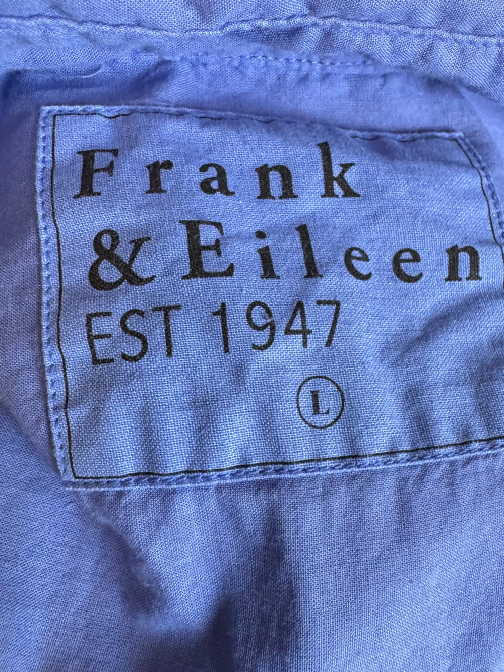 Frank & Eileen Rory Maxi Dress Woven Long Shirt Blue Coastal Euro Summer Large - Picture 7 of 14